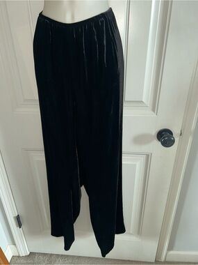 NEW Eileen Fisher Woman Black Velvet Wide-Leg Dress Pants Sz 2X